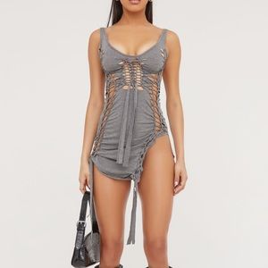 Sexy Grey cutt out dress